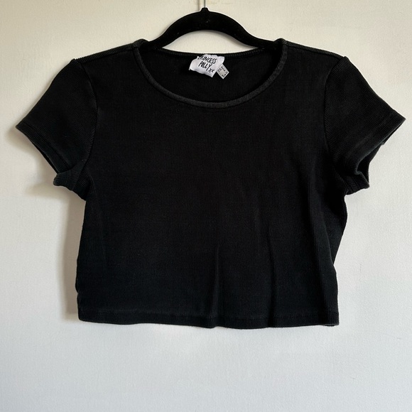 Princess Polly Tops - Princess Polly Black Ribbed Cropped Classic T-Shirt size 8 EUC